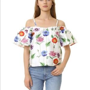 Re:named Floral off the shoulder top